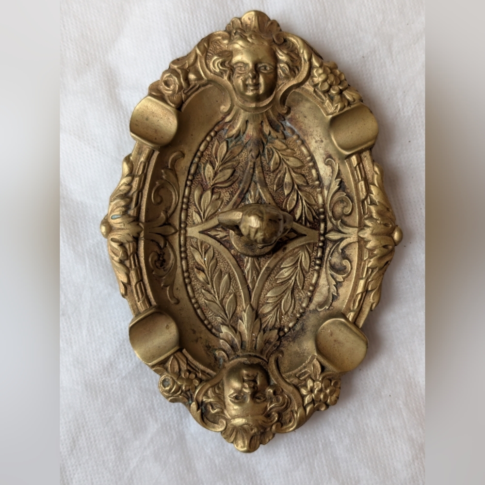 Vintage 1920s 1930s Art Deco Ashtray | Bruxelles Belgium | Brass Boy Peeing